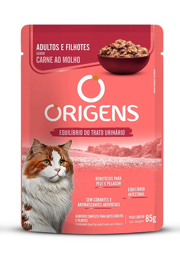 SACHE ORIGENS GATO CARNE 85G