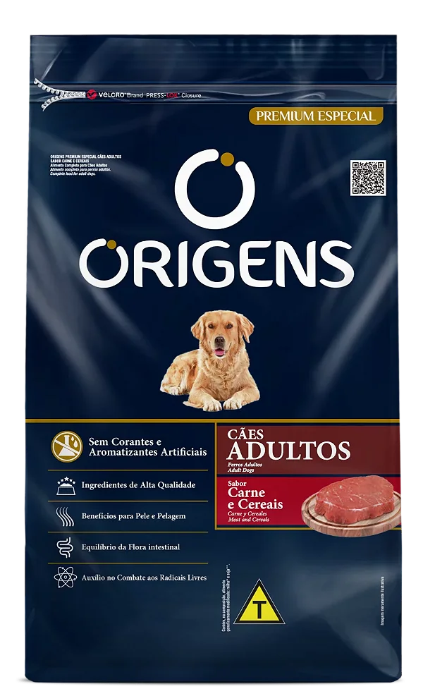 ORIGENS CAES ADULTO CARNE E CEREAIS 15KG