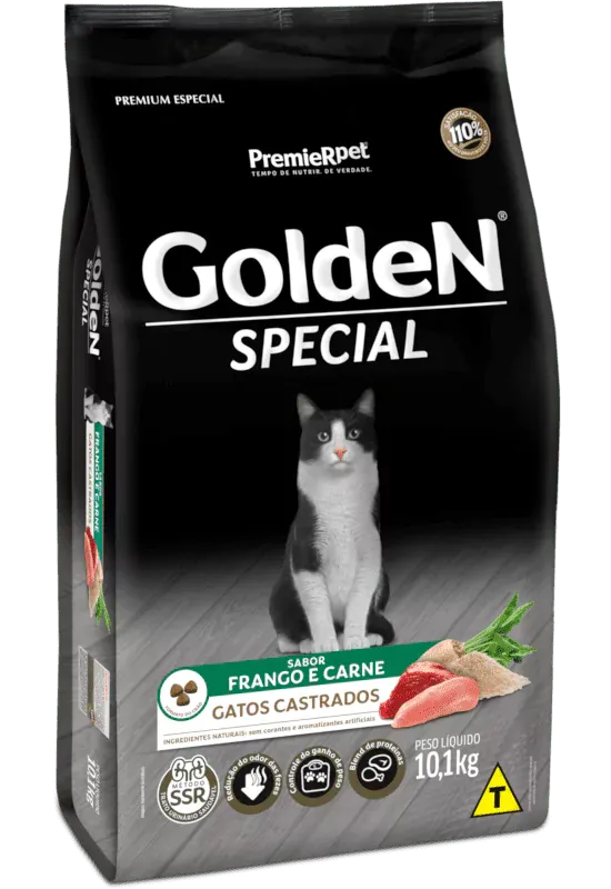 GOLDEN GATO CASTRADO SPECIAL CARNE E FRANGO 10,1KG
