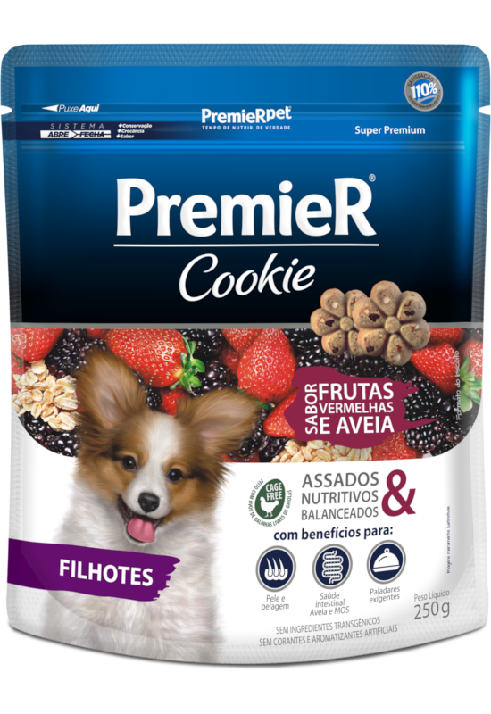 PREMIER COOKIE FRUTAS VERMELHAS FILHOTES 250G