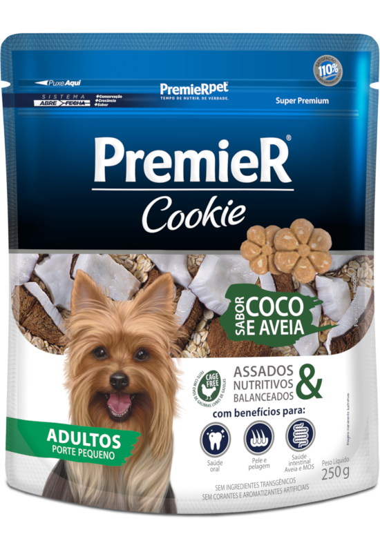 PREMIER COOKIE COCO E AVEIA ADULTO 250G