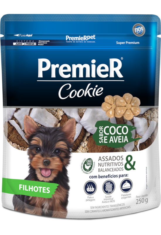 PREMIER COOKIE COCO E AVEIA FILHOTES 250G