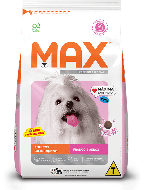 MAX ADULTO RAÇAS PEQUENAS FRANGO E ARROZ 3KG