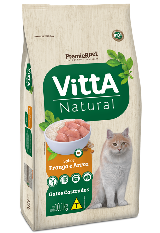 VITTA NATURAL GATOS ADULTO CASTRADO FRANGO 10,1KG