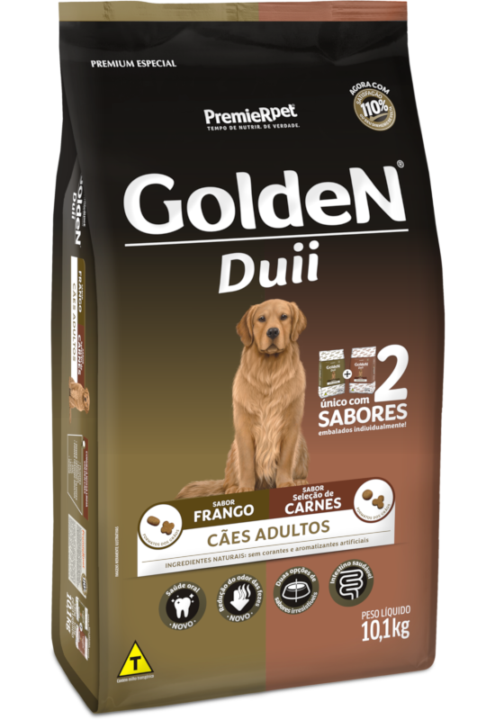 GOLDEN DUII CAES ADULTO FRANGO E SELEÇÃO DE CARNES 10,1 KG