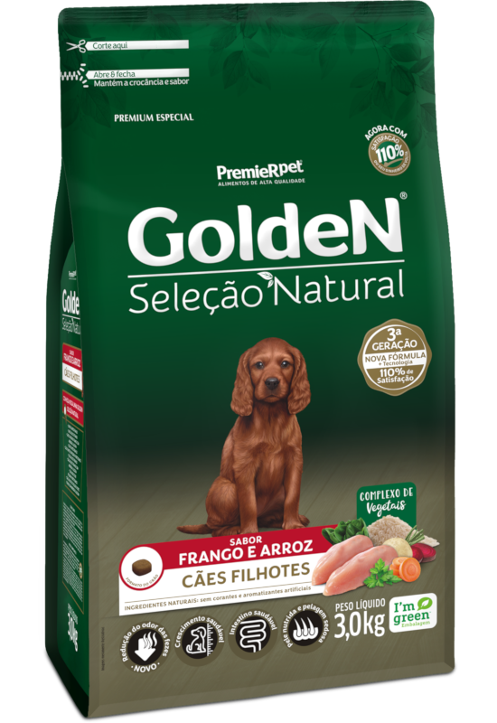 GOLDEN SELEÇÃO NATURAL FILHOTE FRANGO E ARROZ 10,1KG