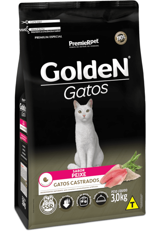 GOLDEN GATOS CASTRADO PEIXE 3KG