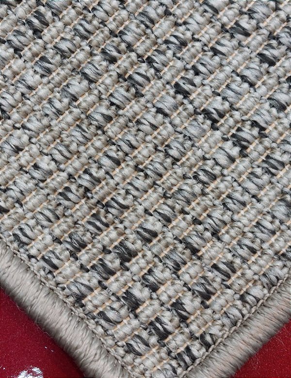 Tapete Sisal Capri Cinza Claro D:8741D - SOB MEDIDA - Acabamento todo em Barra Virada