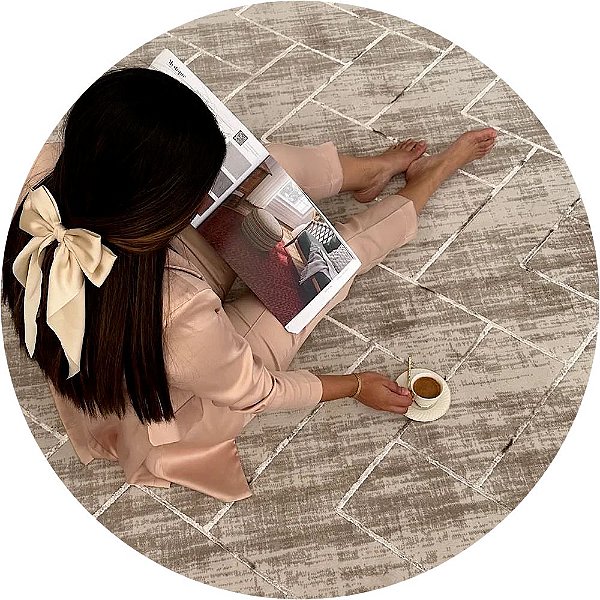 Tapete Mônaco Bege D:002 - Redondo