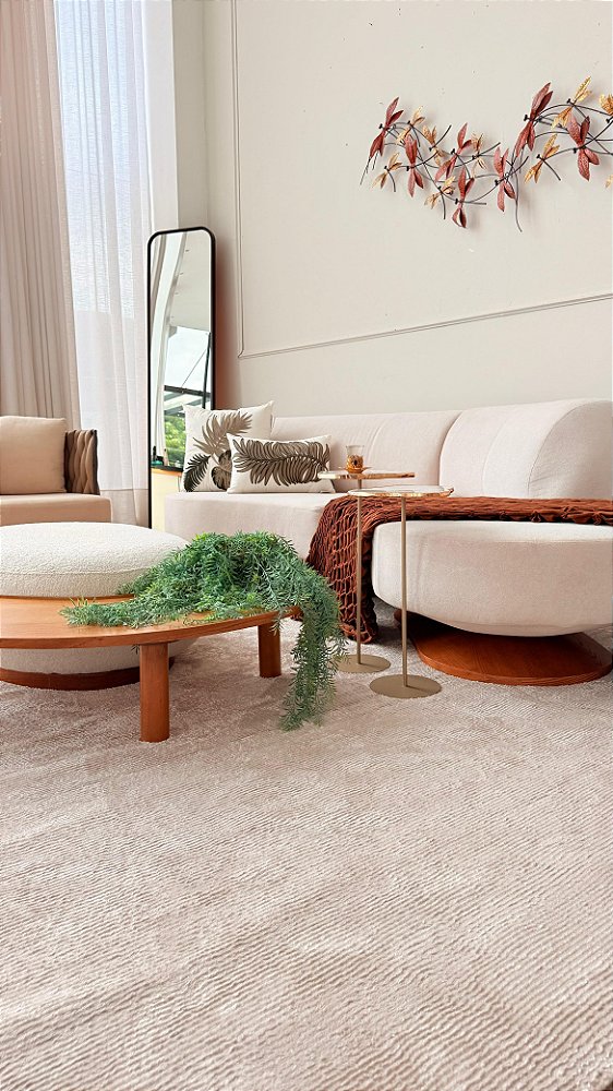 Tapete Diamond Canelado Bege/Areia D:006