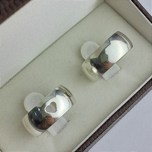 Par de aliança Prata prata PREMIUM 9 MM  48C