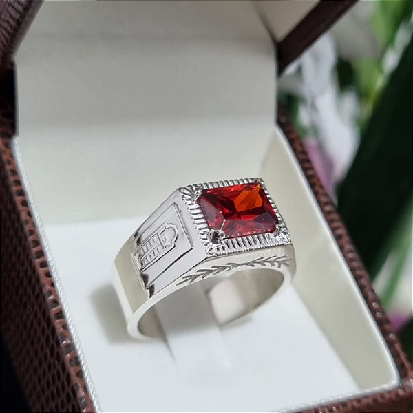 Anel formatura  prata masculino premium