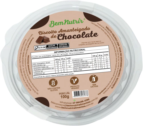 Biscoito Amanteigado de Chocolate