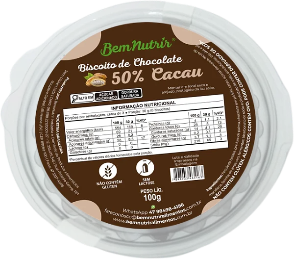 Biscoito de Chocolate 50% Cacau