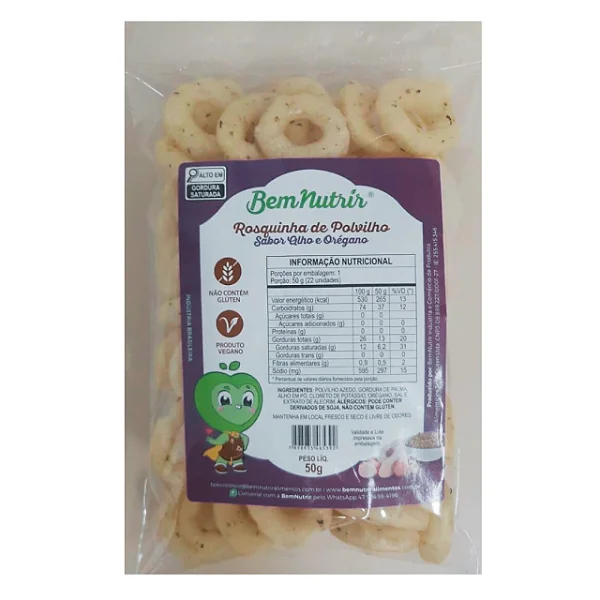 Rosquinha de Polvilho sem Glúten - sabor ALHO e OREGANO