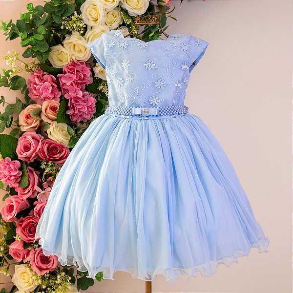 Vestido Princesa Azul 4 ao 12