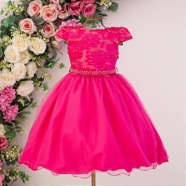 Vestido Infantil Festa Pink 1 ao 4