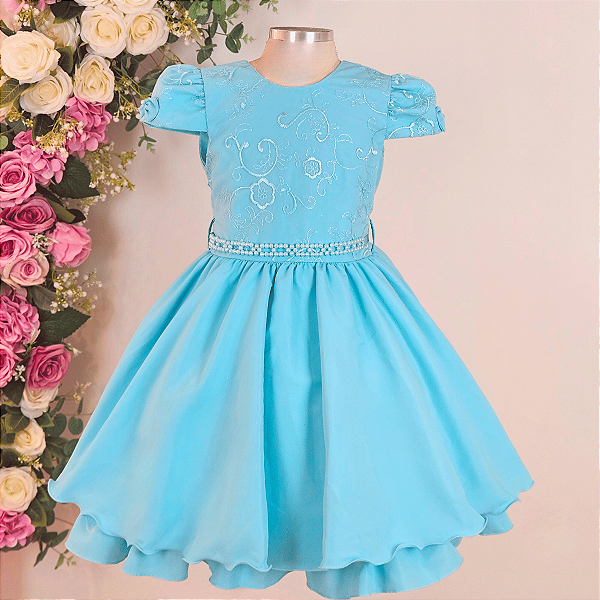 H1148 Vestido Tiffany Laço Manga