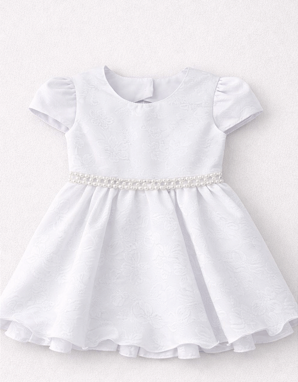 4292 Vestido Bebe Branco babado P ao GG