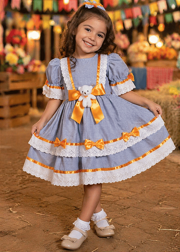 5380 Vestido Junino Ursinho