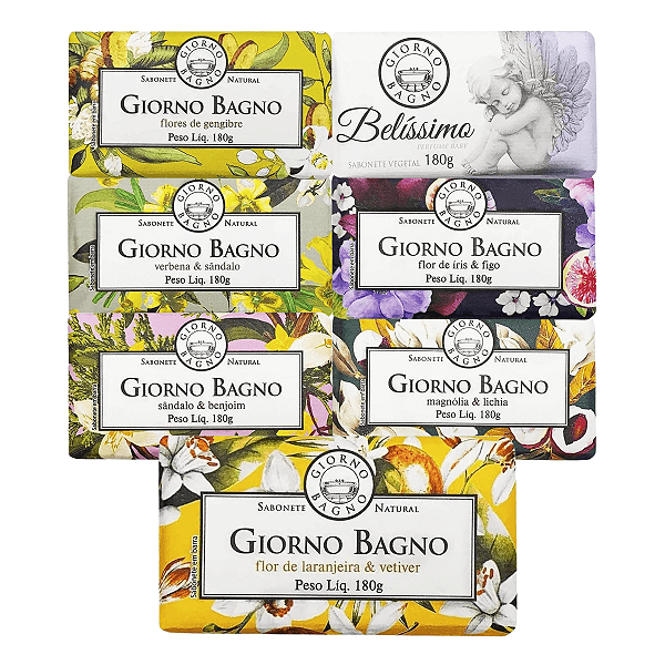 Kit 07 Unidades Sabonete Em Barra Puro Vegetal Giorno Bagno