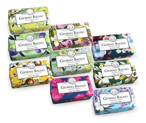 Kit Sabonete Barra Puro Vegetal Giorno Bagno 14 Unidades