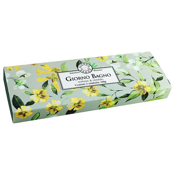 Kit Presenteável Sabonete Barra Giorno Bagno Verbena e Sândalo 3X100g