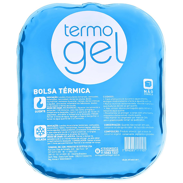 Bolsa Térmica de Gel Crystal Azul Termogel Quente ou Fria