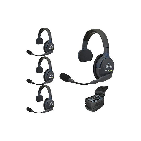 Eartec Sistema de Comunicação Sem Fio UltraLITE UL4S com 4 Headsets
