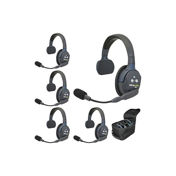 Eartec Sistema de Comunicação Sem Fio UltraLITE UL5SEU com 5 Headsets