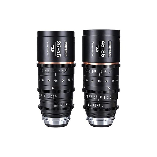 Lente Laowa Proteus 2× Anamórfica 26–45 mm T2.9 Flare Prateado PLEF