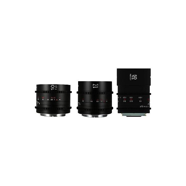 Laowa Kit Cine Prime 10‑17‑50 mm T2.1‑1.9‑2.9 para MFT