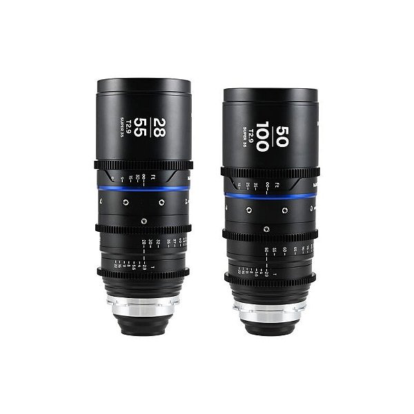 Laowa Kit Zoom Anamórfico Nanomorph S35 28‑55  50‑100 mm T2.9 PL Flare Prata