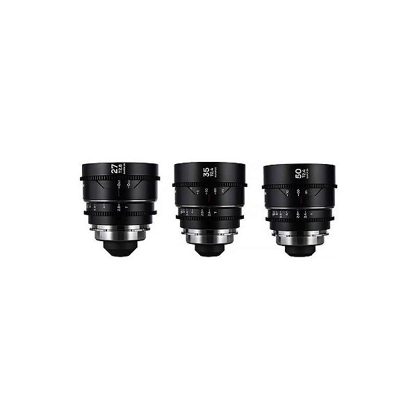 Kit 3 Lentes Laowa Nanomorph S35 27 mm/35 mm/50 mm Silver Flare PL & Canon EF