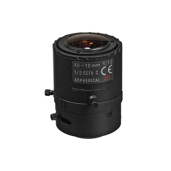 Tamron lente varifocal 4–12 mm C‑Mount com íris manual e correção IR
