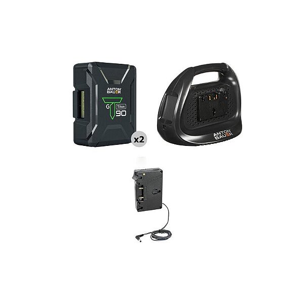 Anton Bauer Kit Titon 90 Gold Mount (2 × 92 Wh) com Carregador Dual e Placa para Canon