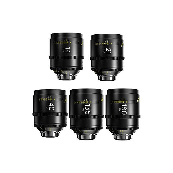 Kit 5 Lentes Prime Cine DZOFilm Arles FF/VV (14-21-40-135-180mm, ARRI PL)