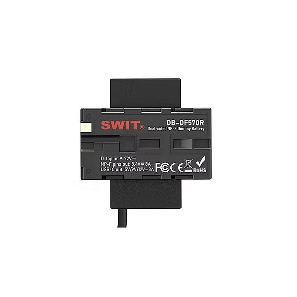 SWIT DB-DF570R Dummy Battery Dual NP-F570 Rotativa com USB-C
