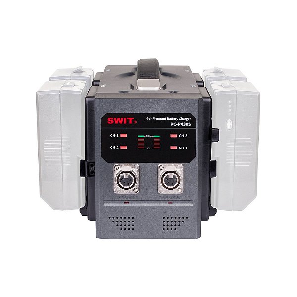 SWIT PC-P430S Carregador V-Mount de 4 Canais com Saída Adaptadora
