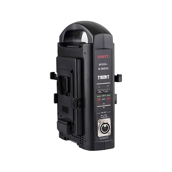 SWIT S-3822S Carregador Rápido V-Mount de 2 Canais com Saída Adaptadora