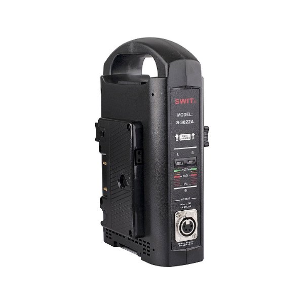 SWIT S-3822A Carregador Rápido Gold Mount de 2 Canais com Saída Adaptadora