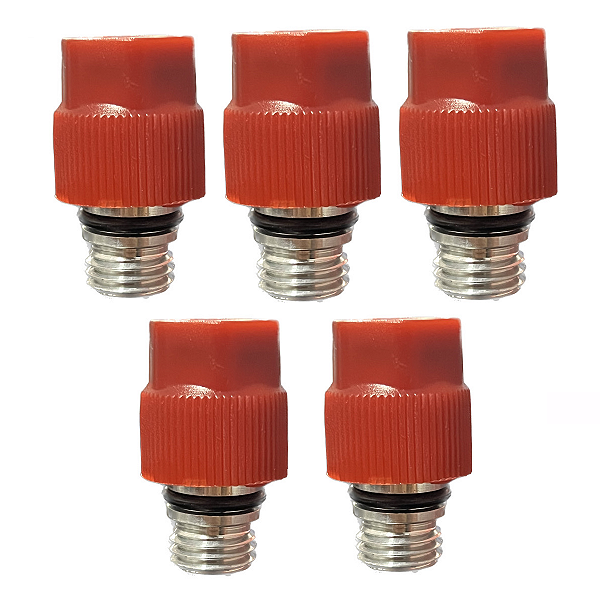 5x Valvula de Enchimento Alta M12x1,5 com Valvula Schrader Removivel R134a