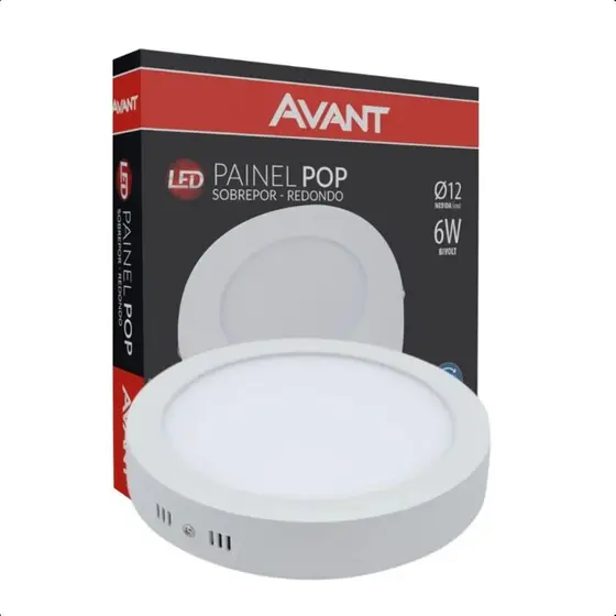 PAINEL LED AVANT  6W REDONDO 6500K SOBREPOR