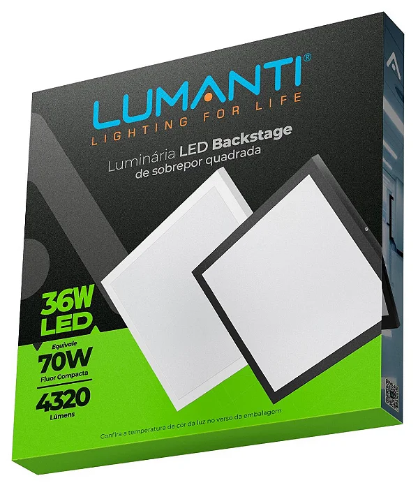 PAINEL LED BACKLIGHT 36W QUADRADO BRANCO 6500K EMBUTIR