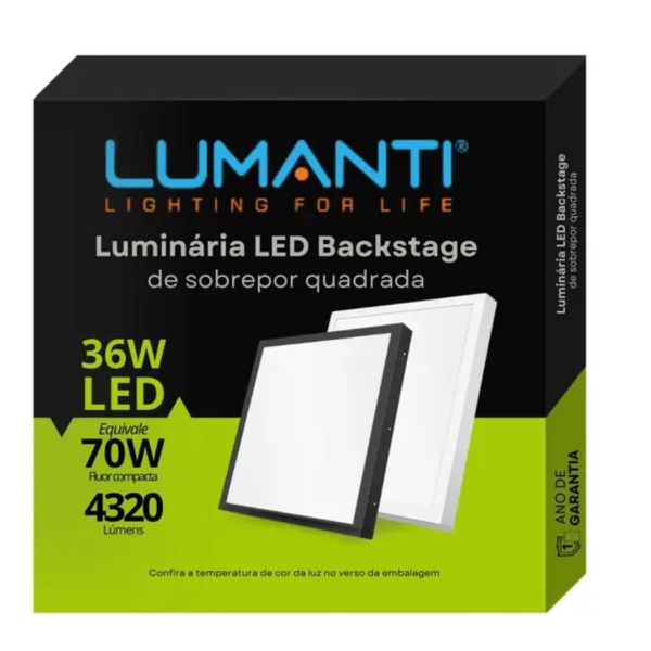 PAINEL LUMANTI LED BACKLIGHT 36W QUADRADO 4000K SOBREPOR