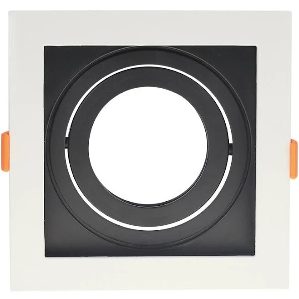 SPOT LUMANTI EMBUTIR QUADRADO BRANCO COM RECUO PRETO PAR20 BASE E27