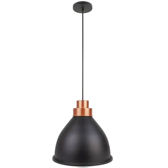 PENDENTE ENERLUX 6526 MOSCOU PRETO C/ COBRE E-27
