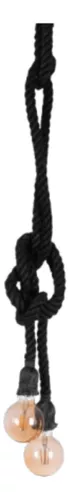 PENDENTE NORDECOR CORDA PRETO P/ 1 LÂMPADA 1,80 M E-27
