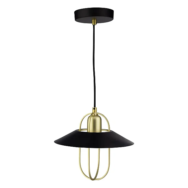 PENDENTE BLUMENAU 89301101 BROOKLYN PRETO C/ DOURADO E-27