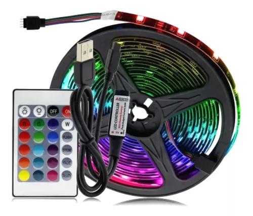 FITA LED RGB AAATOP 5050 5V USB 3 M IP65 C/ CONTROLADOR